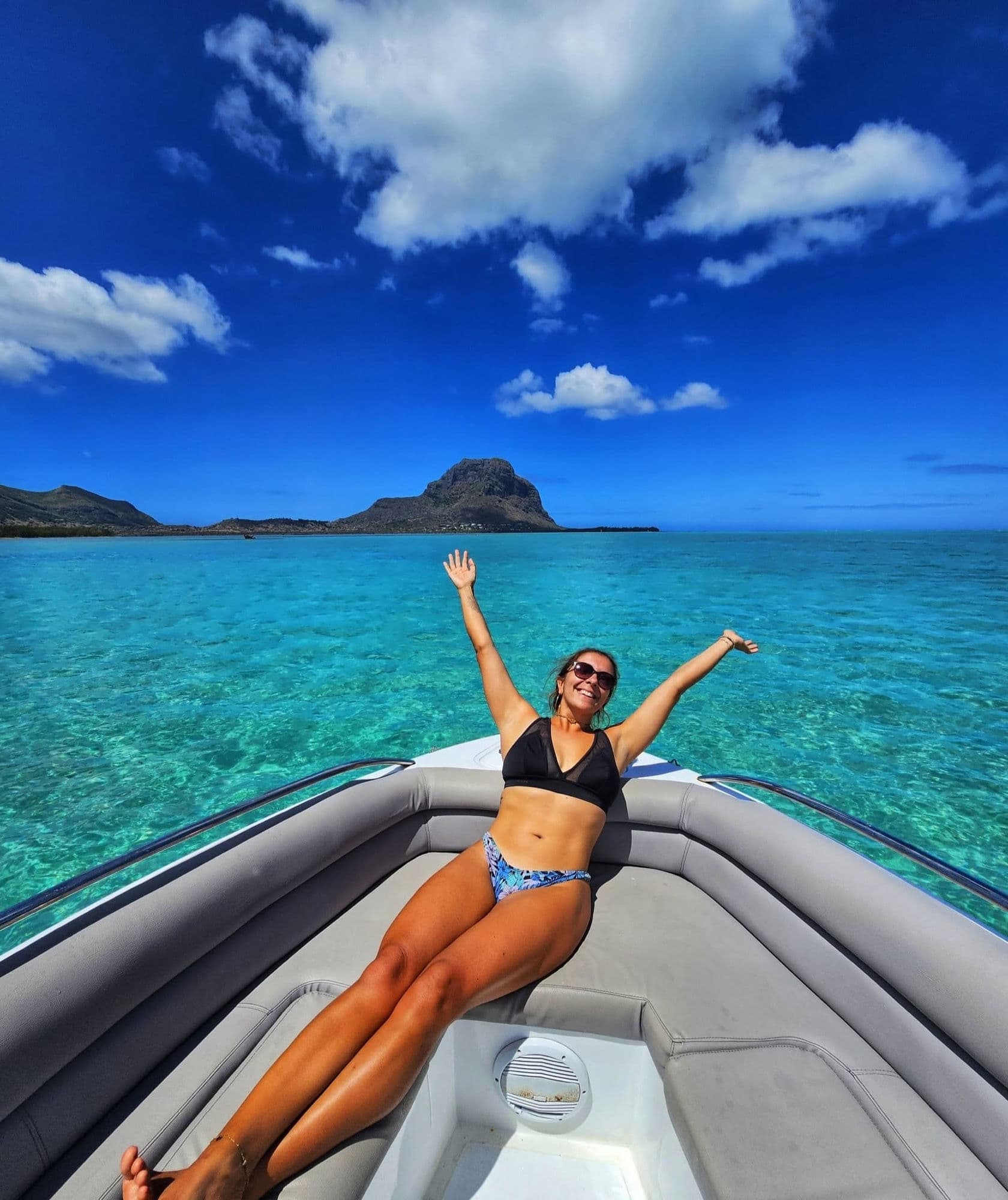 Anaïs en mer, au large du Morne à l’Île Maurice