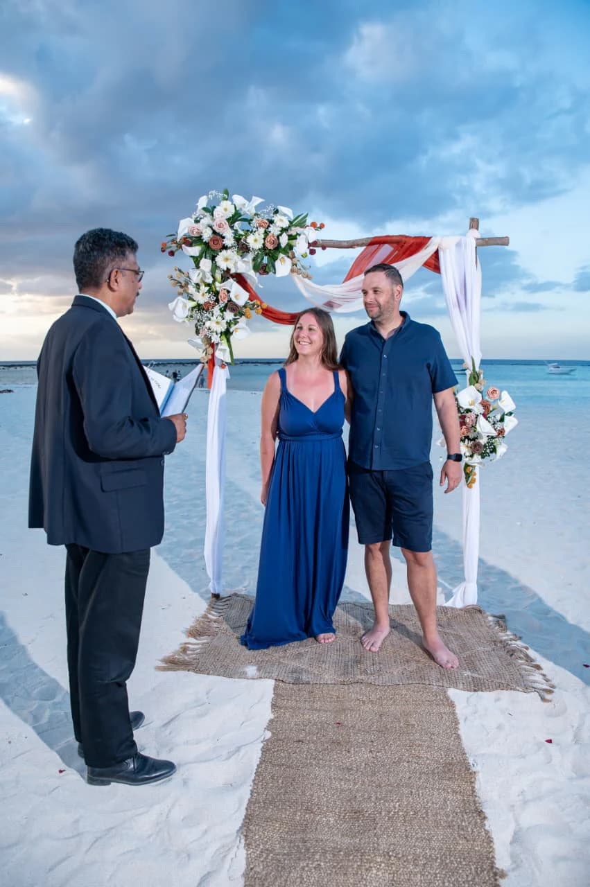 Cérémonie intime sur une plage de l'île Maurice