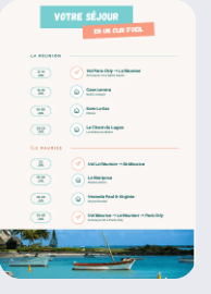 Programme personnalisé dans un carnet de voyage